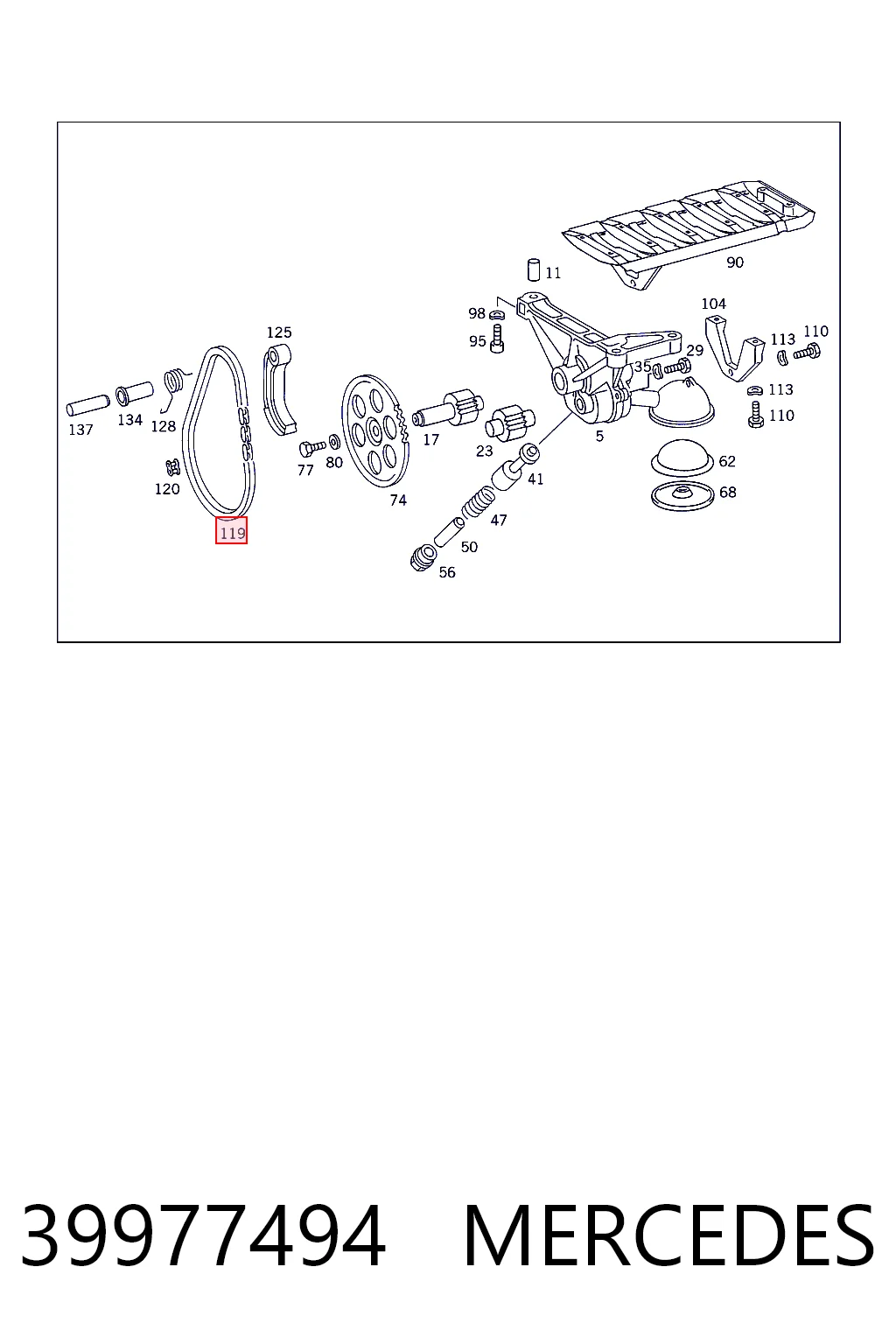 39977494 Mercedes Ланцюг маслянного насосу