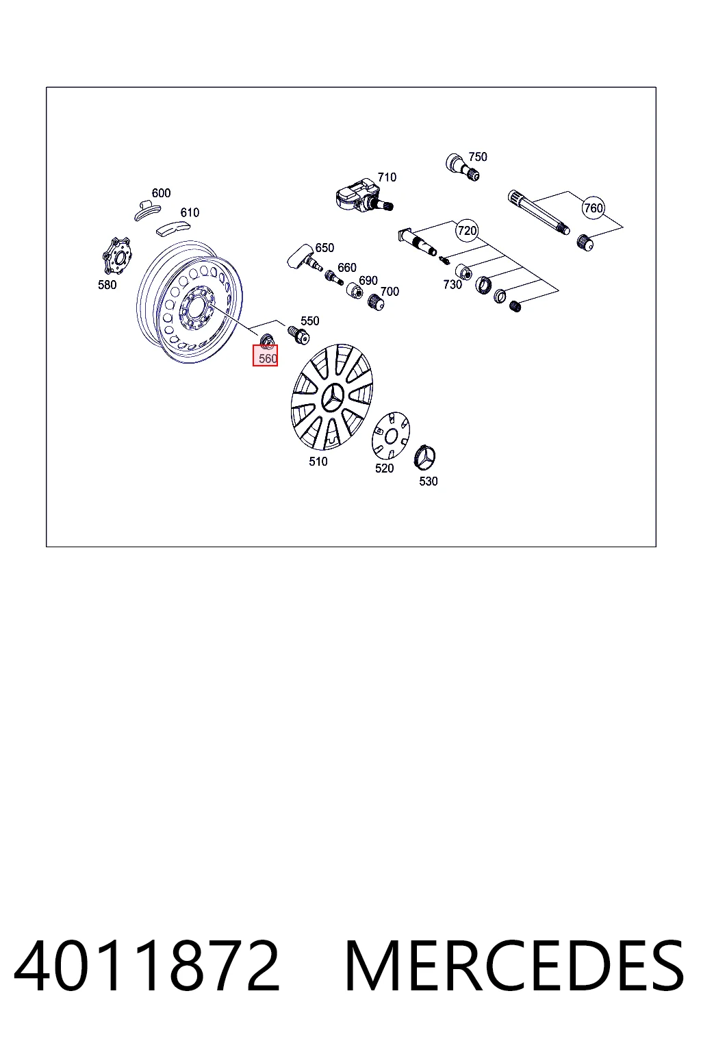Гайка кріплення колеса Mercedes Sprinter II 4,6-t фургон (906) (2006 - 2020) ціна, від 2.61 USD