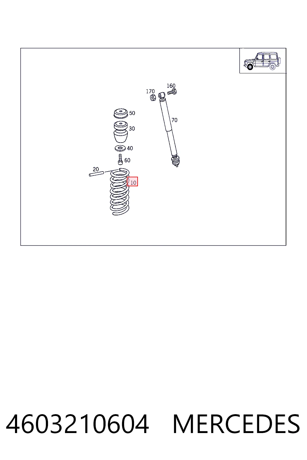 Купити A460321060460 Mercedes Гвинтова пружина підвіска