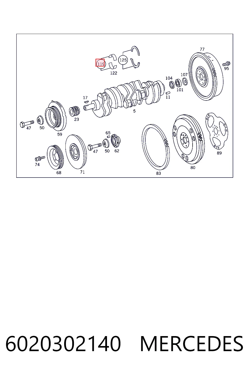 001HL200440 Mahle Original Комплект підшипників ковзання коленвалу