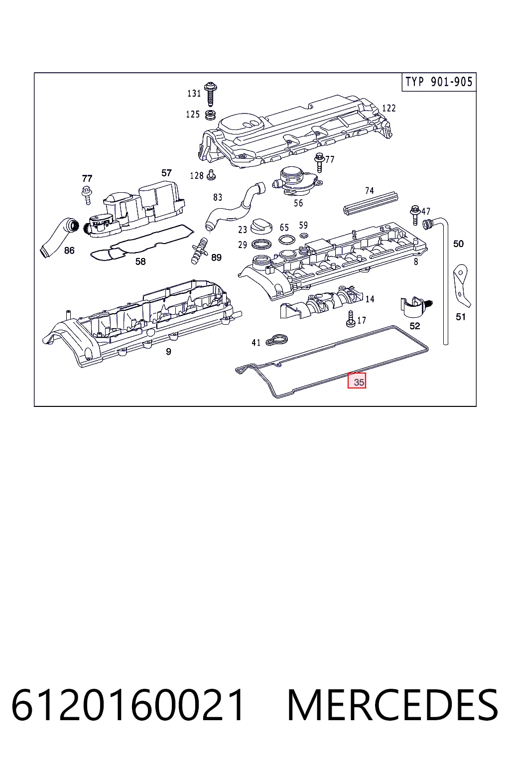 Купити Прокладка клапанної кришки Mercedes Sprinter I 4-t 904