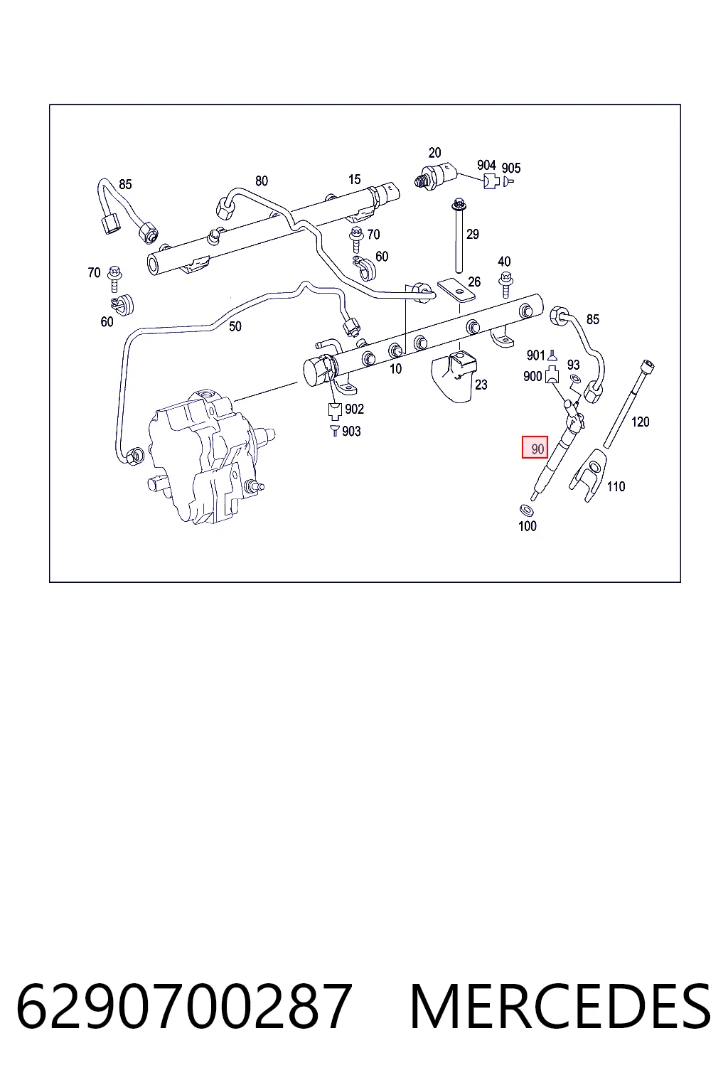 Купити A6290700087 Mercedes Форсунка дизельна в зборі, розпилювач + тримач