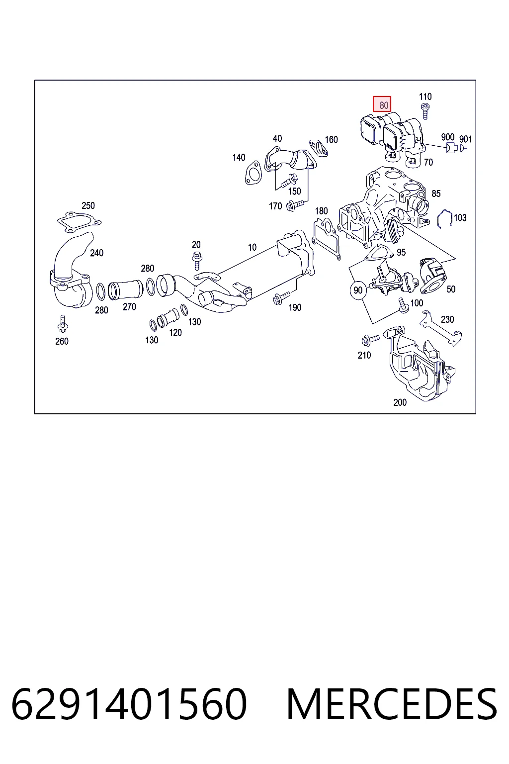 Клапан EGR Mercedes S седан (W221) (2005 - 2013) ціна, від 102.06 USD
