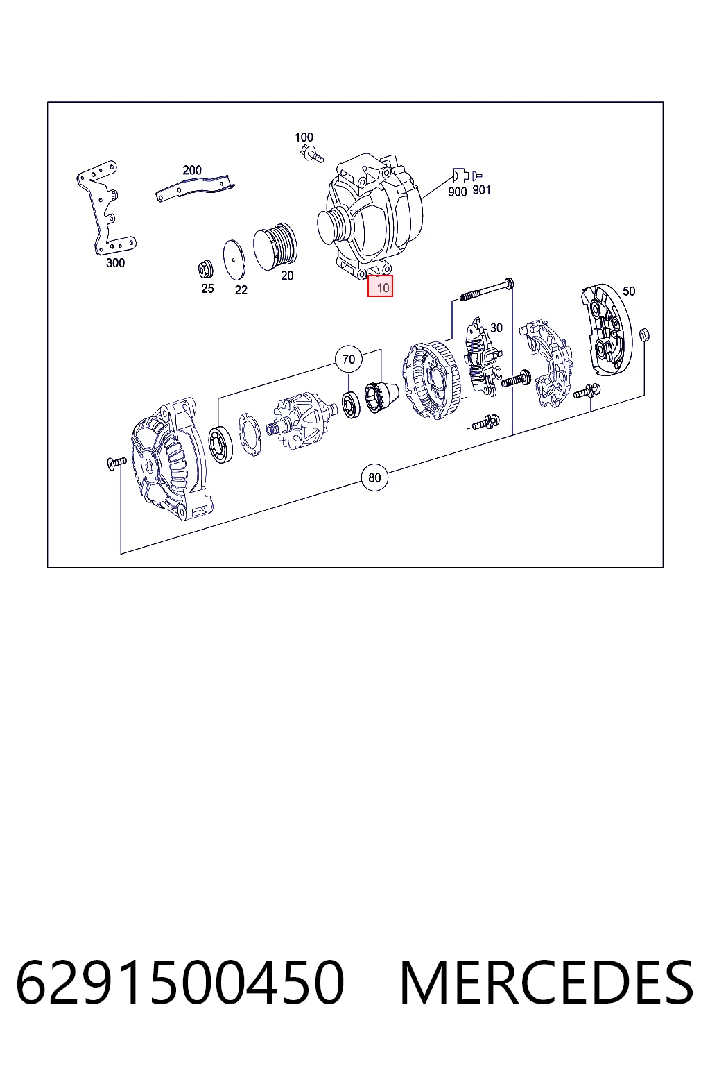 Генератор Mercedes A629150045087 ціна, від 121.11 USD