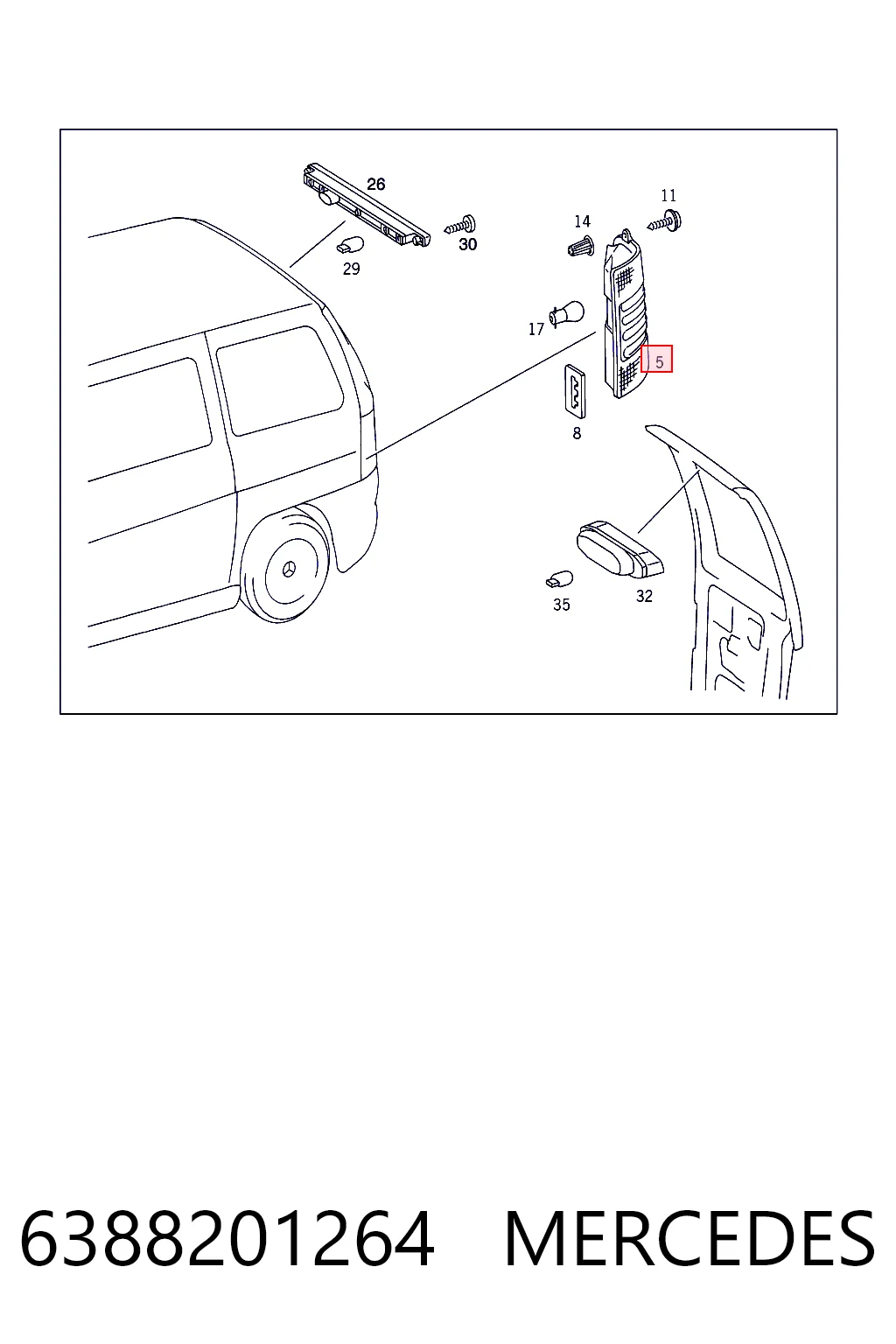  Лівий стоп Mercedes Vito 1