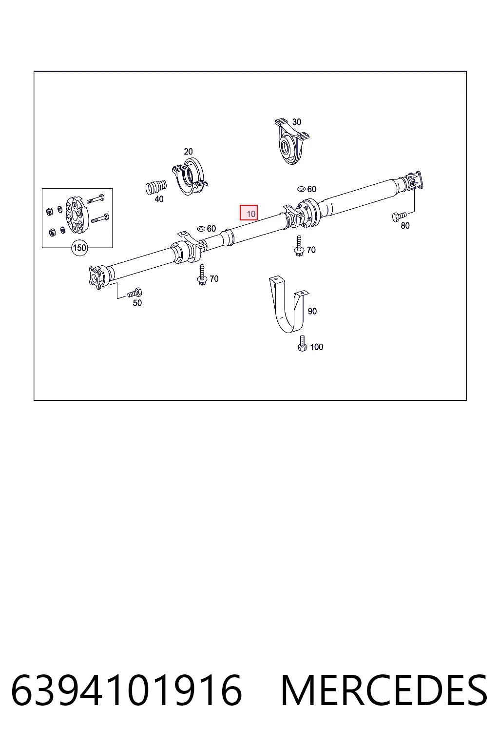 Вал карданний задній Posterparts BB3025