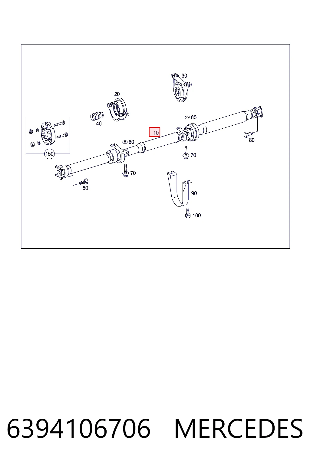 Вал карданний задній, у зборі Posterparts BB3025 ціна, від 30.40 USD