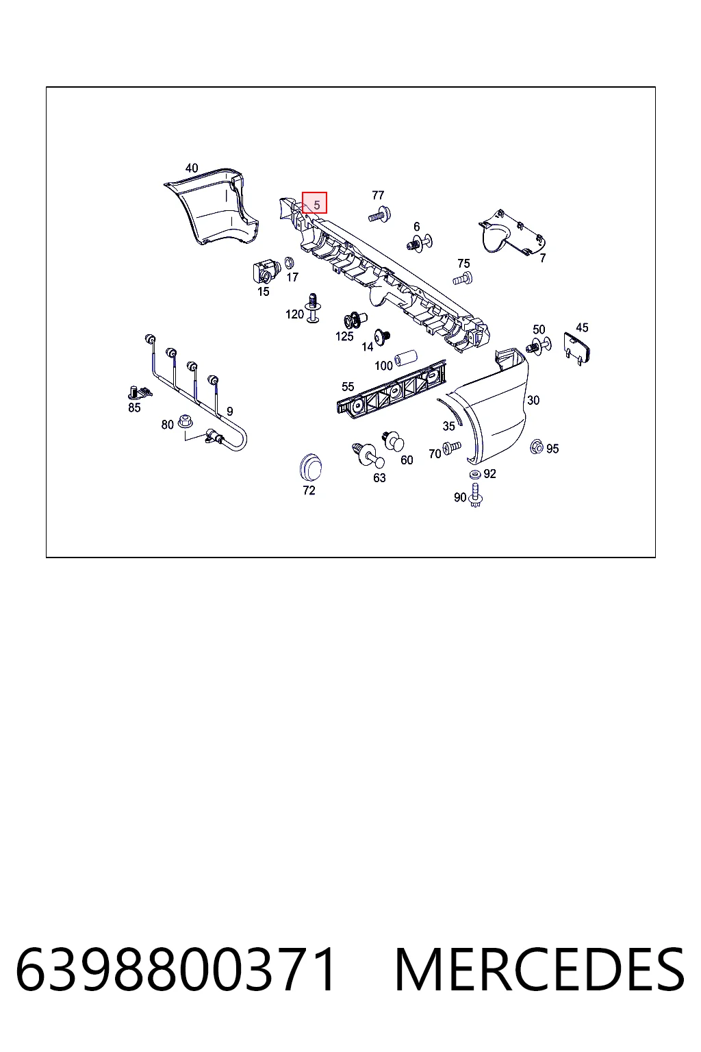 Кожух бампера заднього Mercedes Vito II фургон (639) (2003 - 2014) ціна, від 29.14 USD