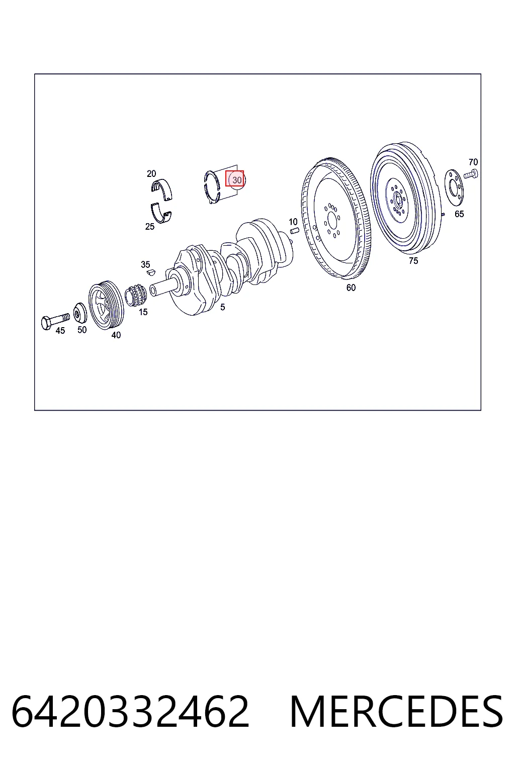 001AS21149000 Mahle Original Півмісяць півкільце завзяте розбігу коленвала