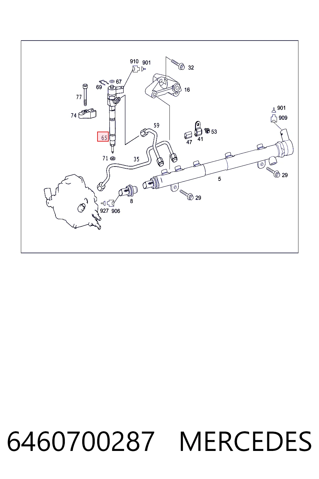Купити A646070028787 Mercedes Форсунка дизельна в зборі, розпилювач + тримач