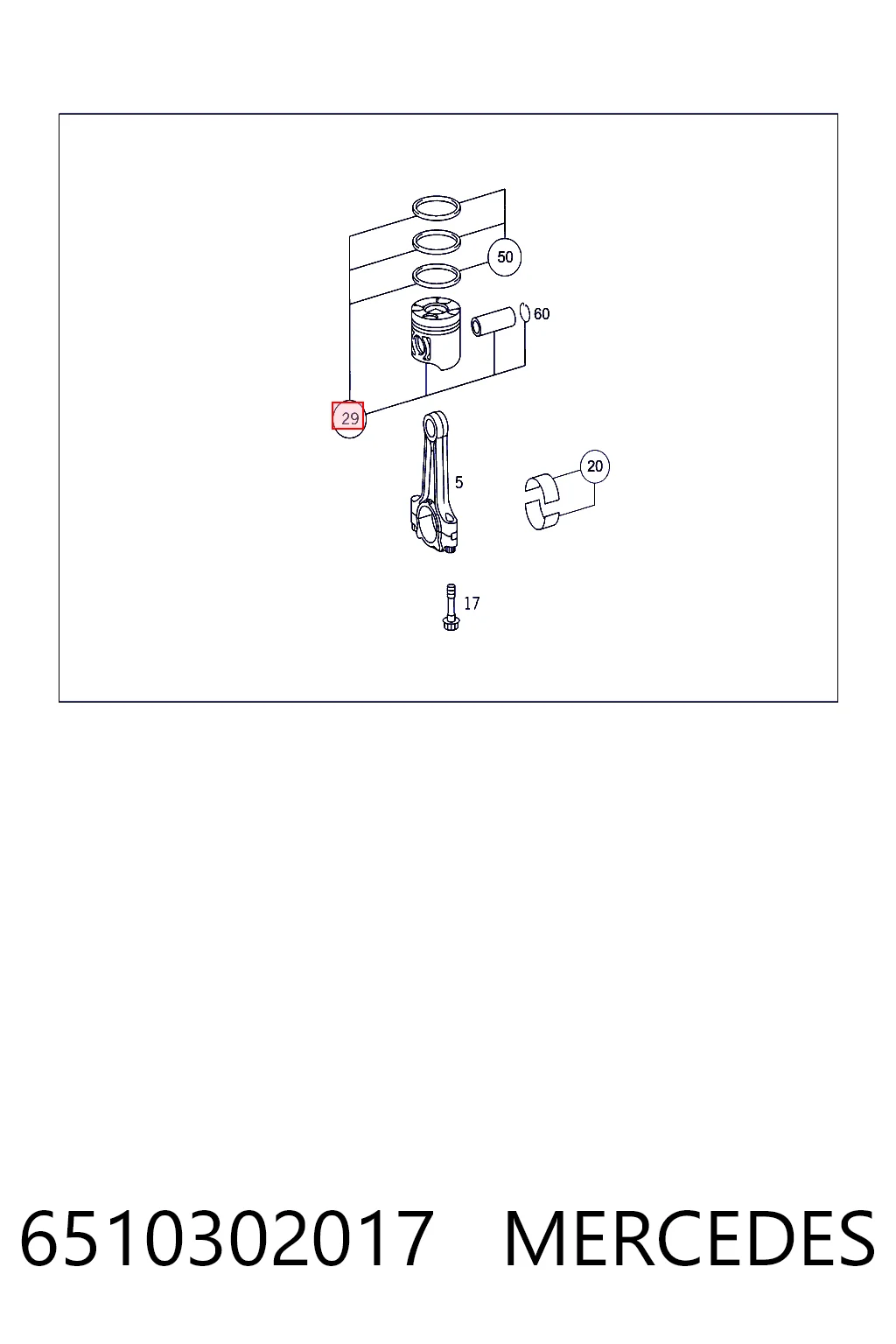Купити 001PI00166002 Mahle Original Поршень в комплекті на 1 циліндр, STD
