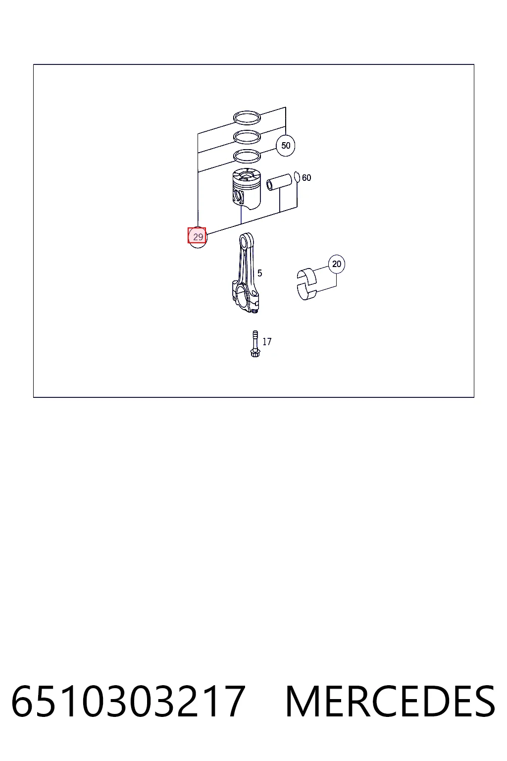 Поршень в комплекті на 1 циліндр, STD 001PI00166002 Mahle Original