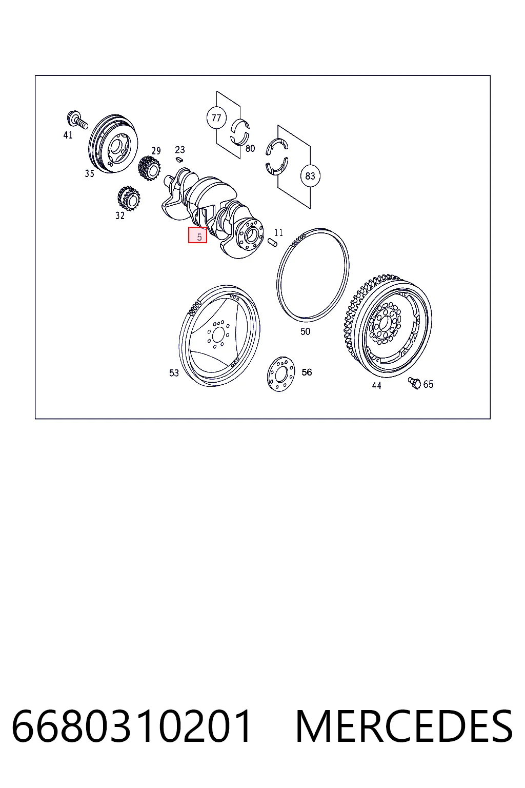 Колінвал двигуна на Mercedes A  W168