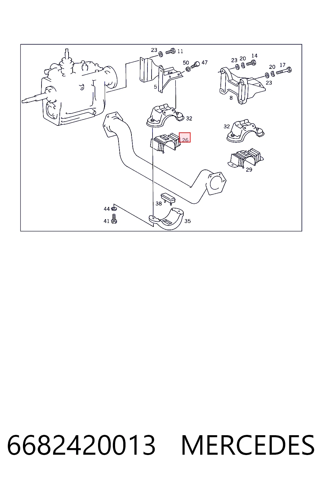 Купити Подушка коробки передач Mercedes Benz Truck TRUCK T2/LN1  667, 668, 669, 670