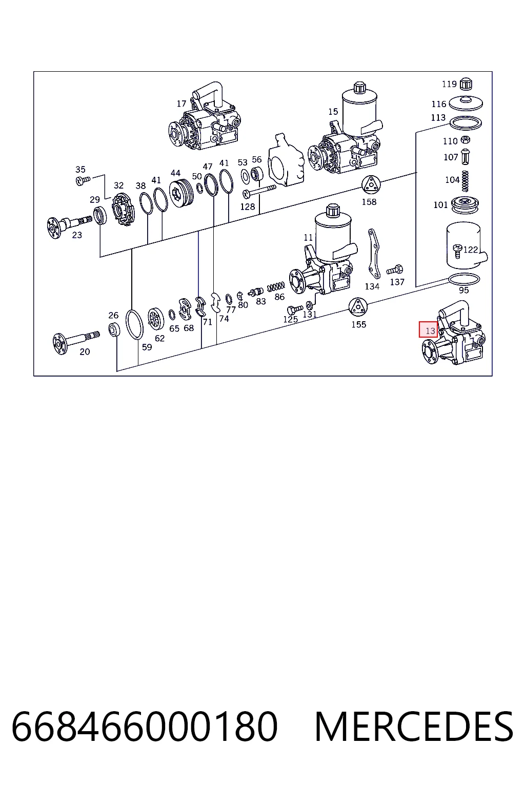 Насос гідропідсилювача на Mercedes Benz Truck Vario  667