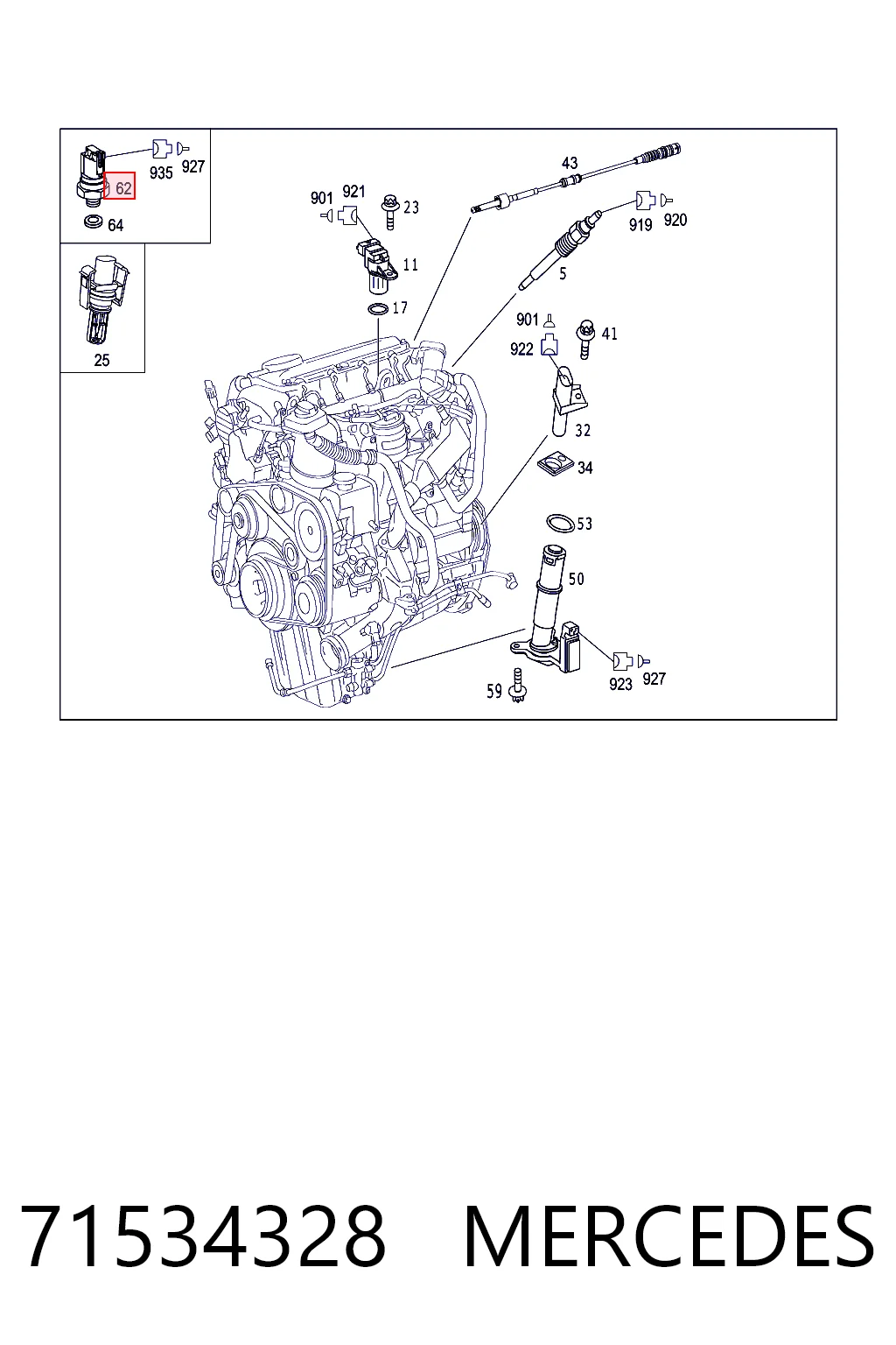 71534328 Mercedes Датчик тиску вихлопних газів