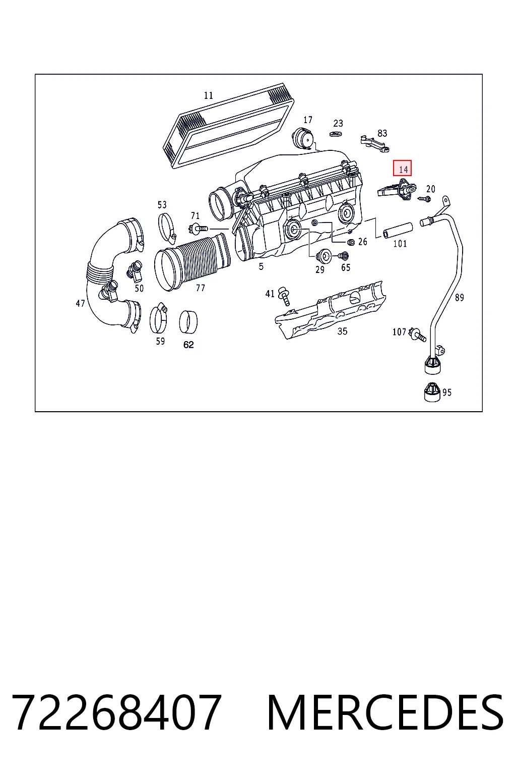 72268407 Mercedes Датчик витрати повітря