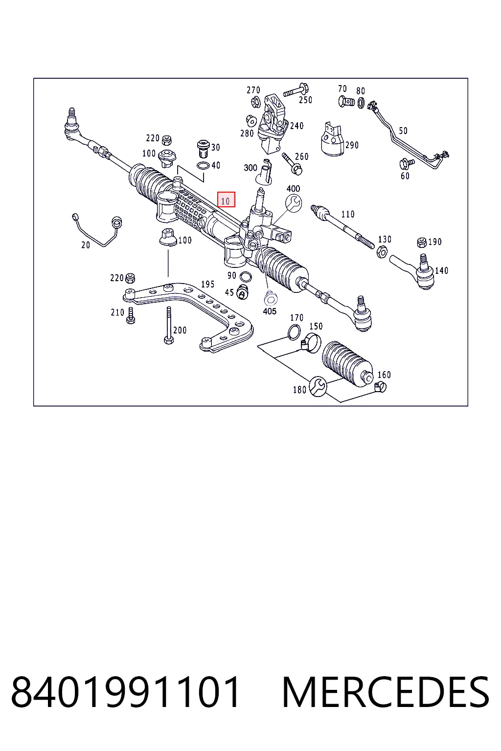 A8401991101 Mercedes Рейковий рульовий механізм