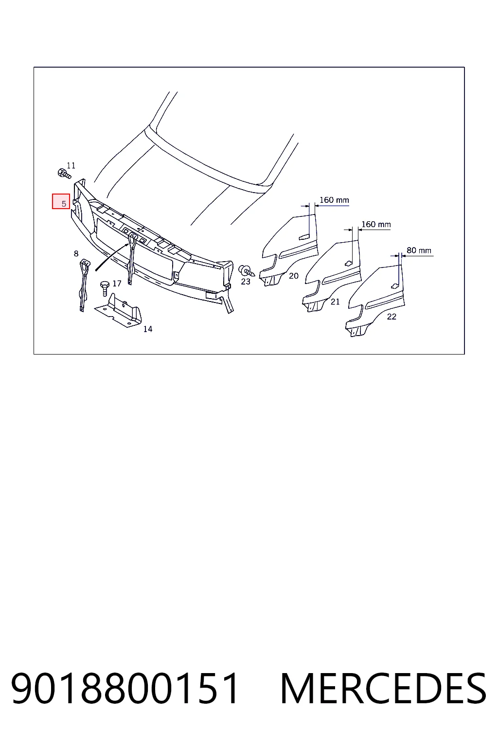 Панель передня Mercedes Sprinter I 4-t фургон (904) (1995 - 2006) ціна, від 80.70 USD