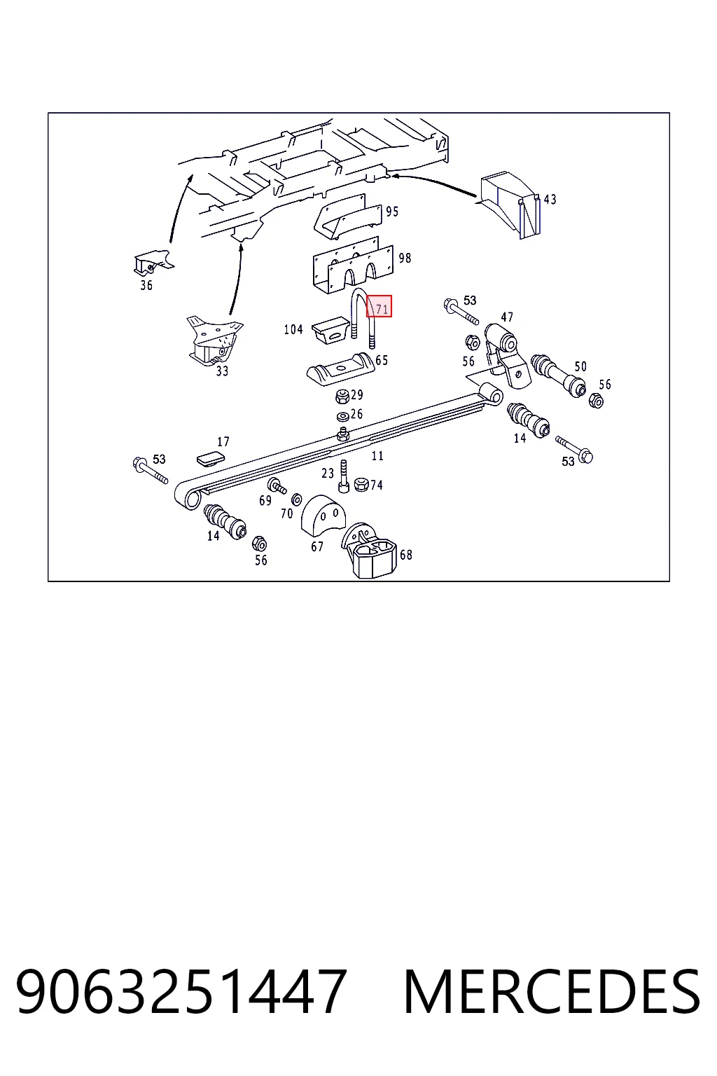 Стремянка ресори (TRUCK) 9013251147B Begel