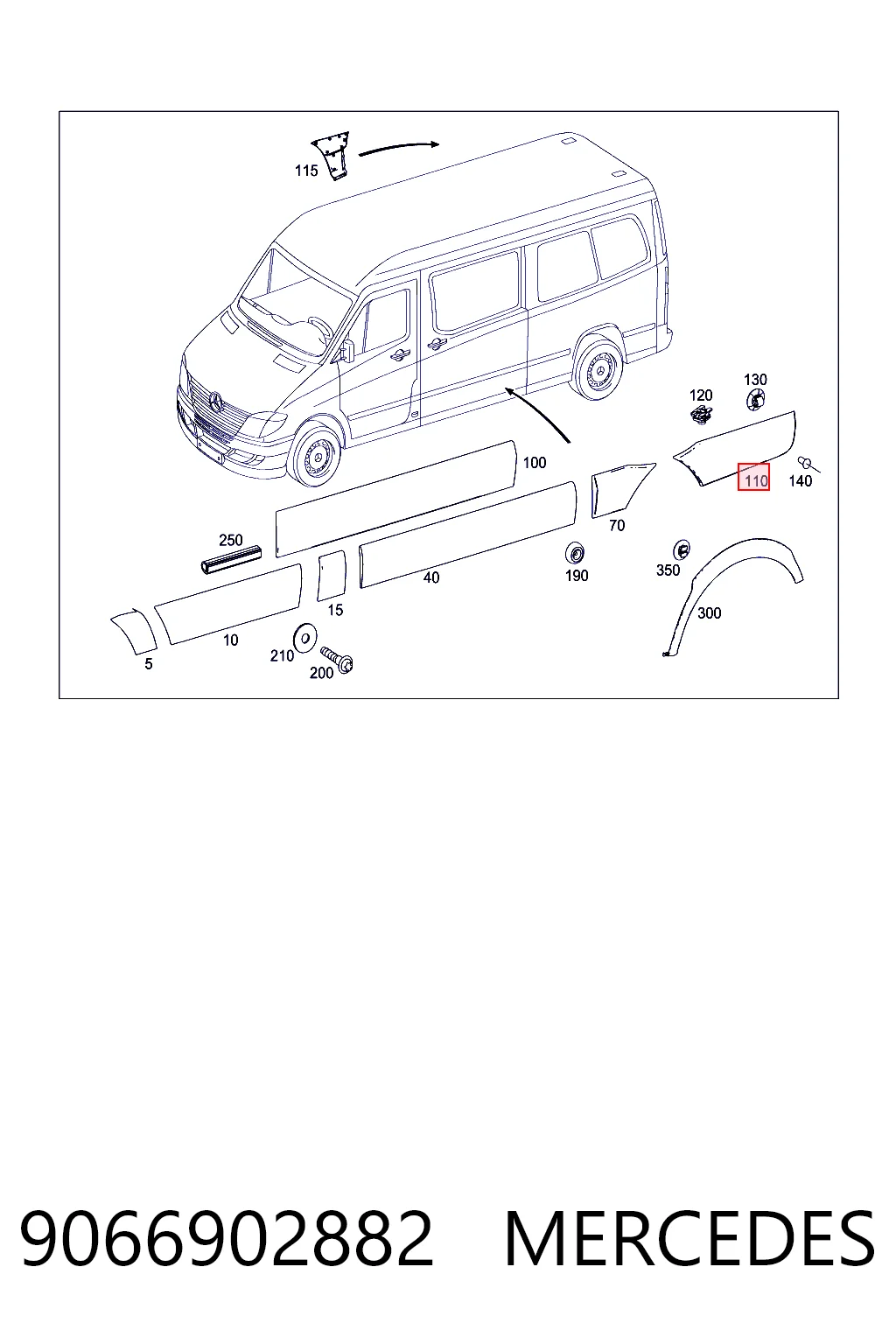 Молдинг заднього правого крила 1006947 Autotechteile