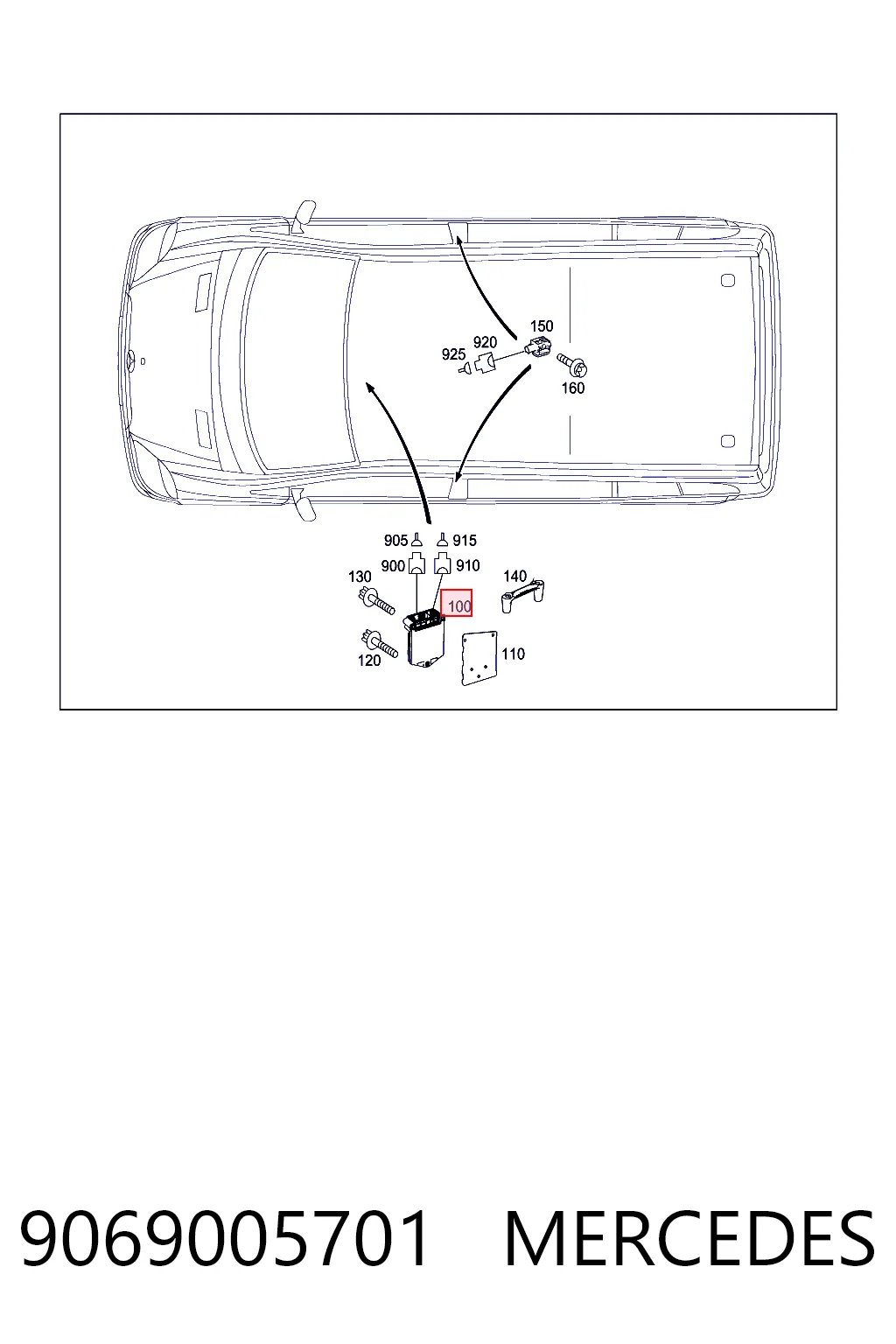 Купити A0285010054 Mercedes Модуль-процесор керування подушки безпеки
