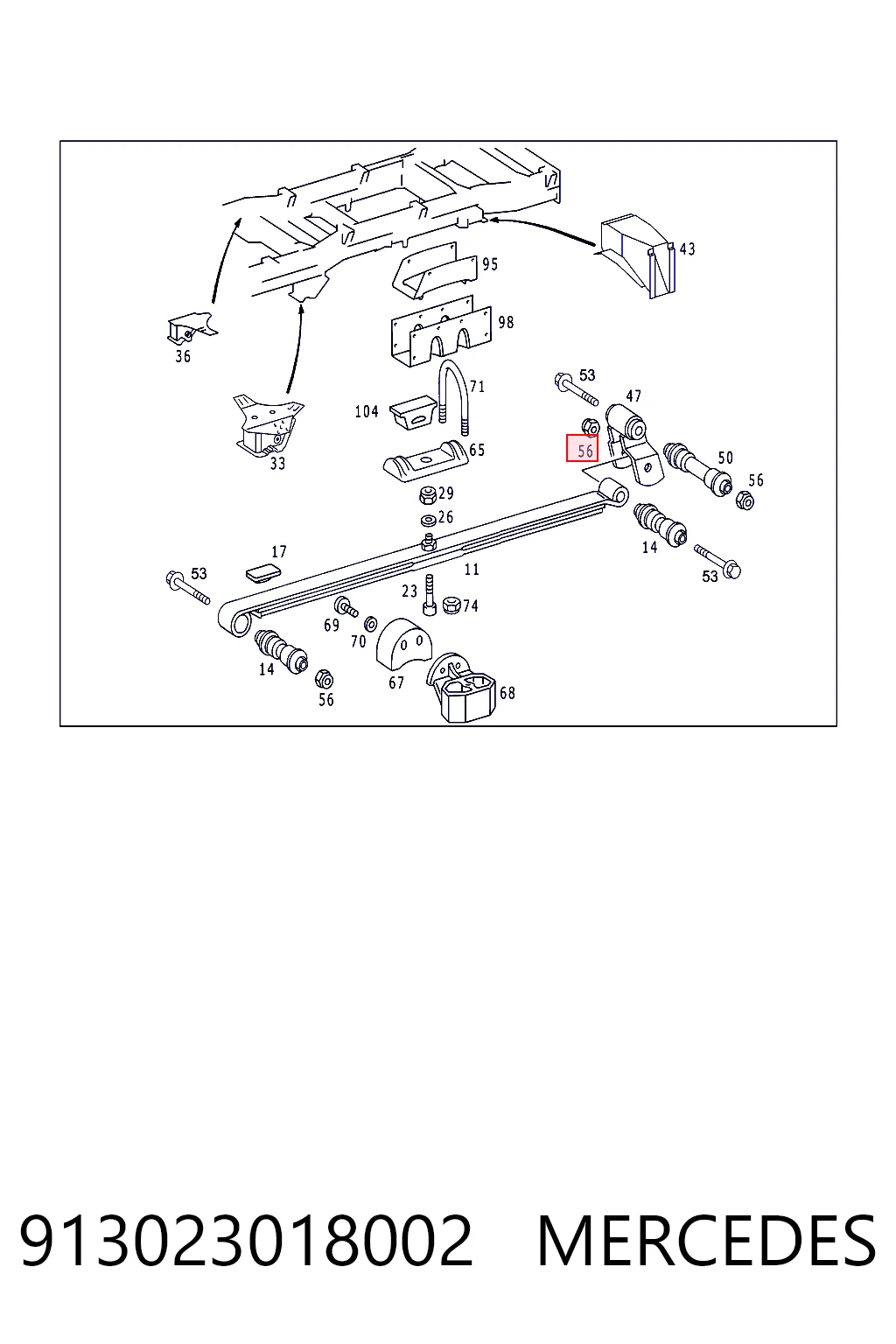 Купити 05125762AA Chrysler Гайка штока амортизатора переднього
