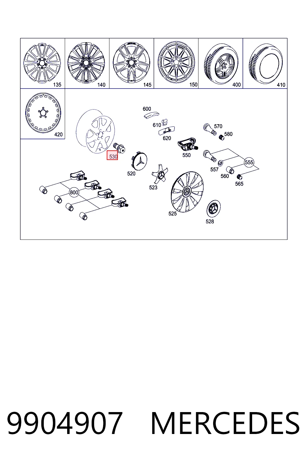9904907 Mercedes Болти до колеса