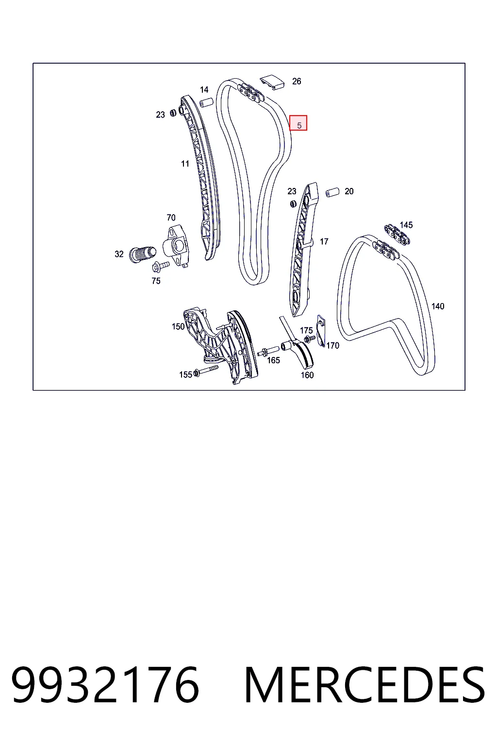 9932176 Mercedes Ланцюг приводу распредвала