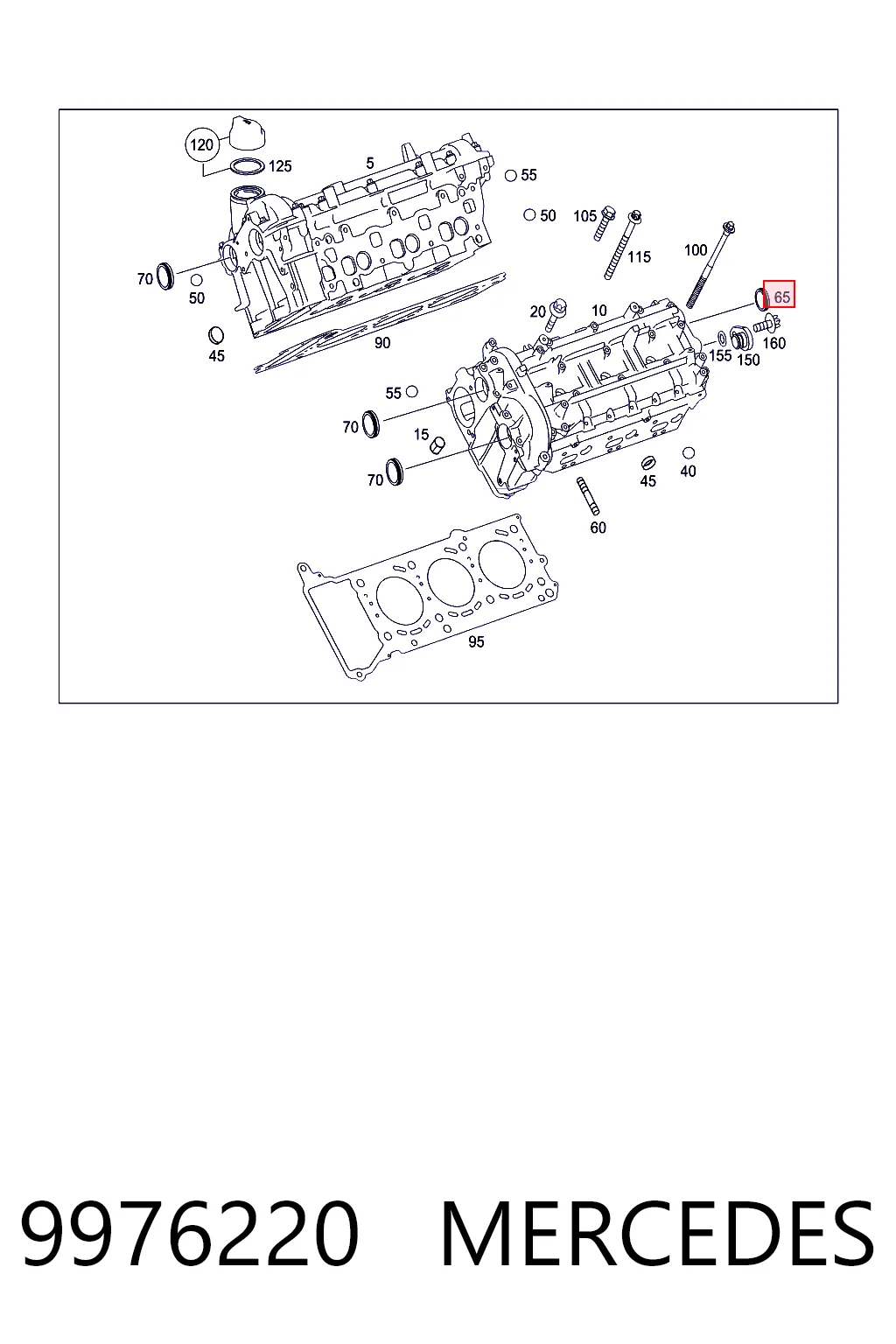 9976220 Mercedes Заглушка головки блока