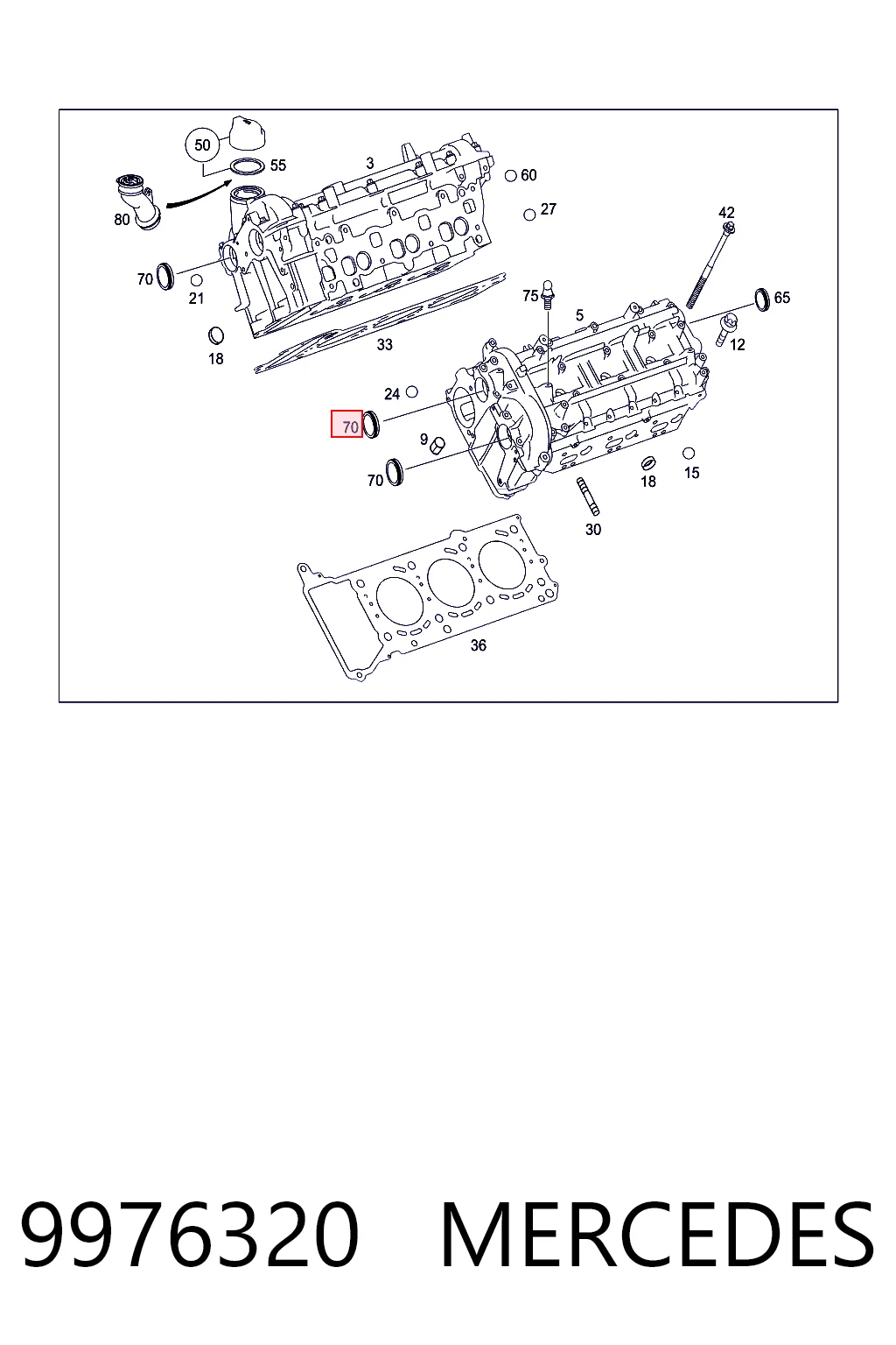 9976320 Mercedes Заглушка головки блока