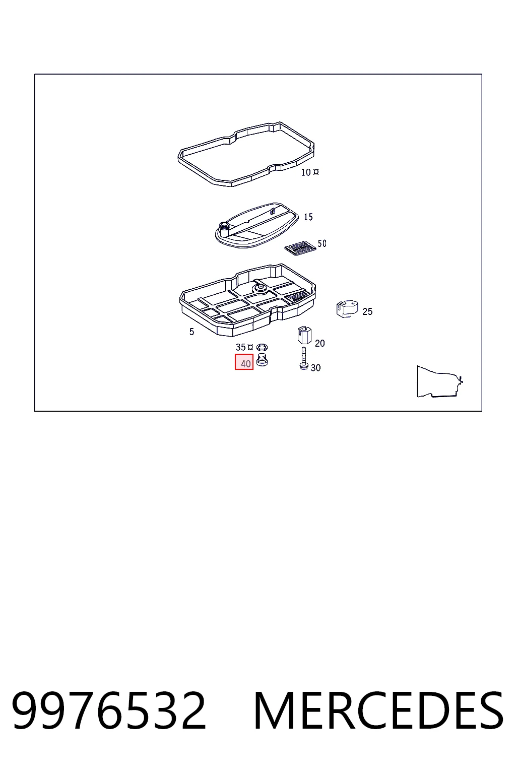 9976532 Mercedes Пробка піддона АКПП