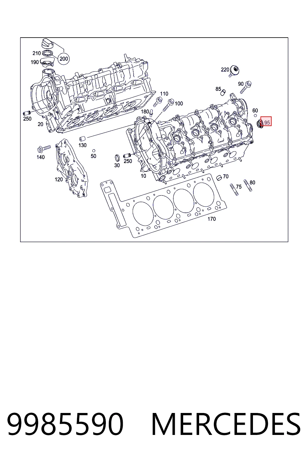 9985590 Mercedes Заглушка-корок розподільника