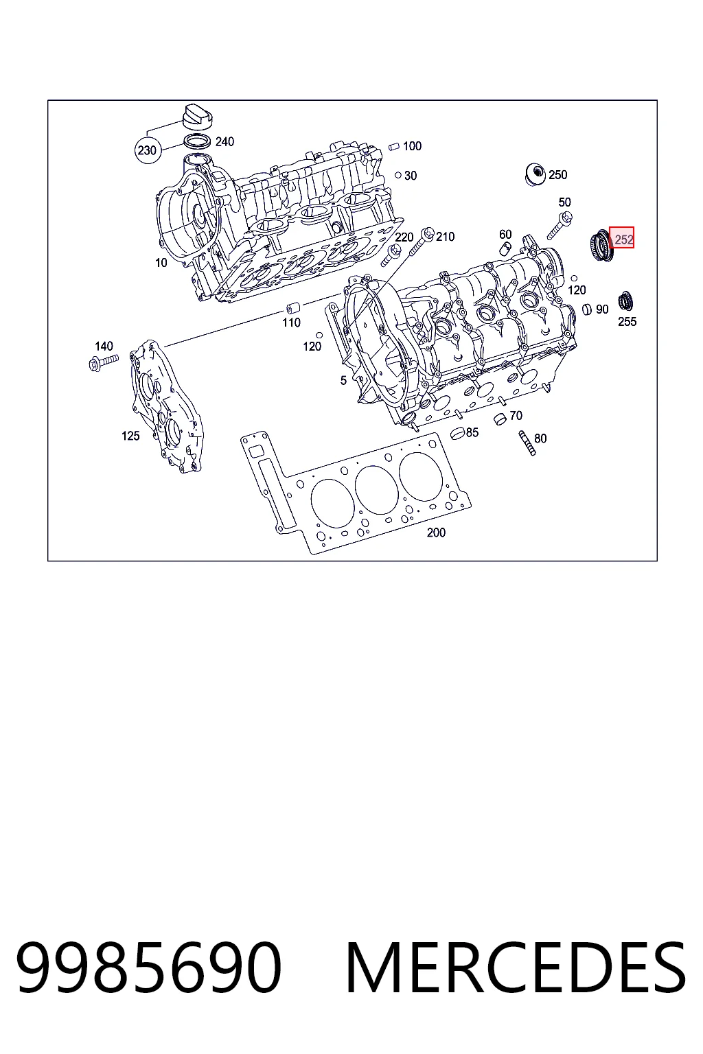 9985690 Mercedes Заглушка отвору ГБЦ вакуумного насоса