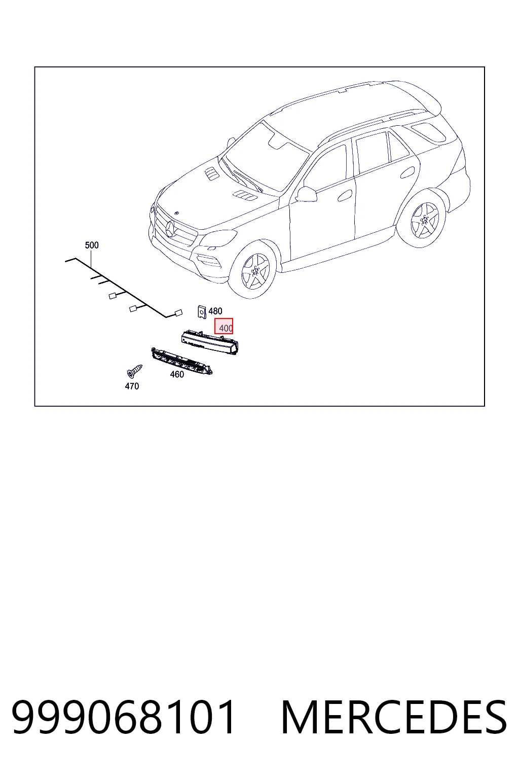999068101 Mercedes Фара денного світла, ліва
