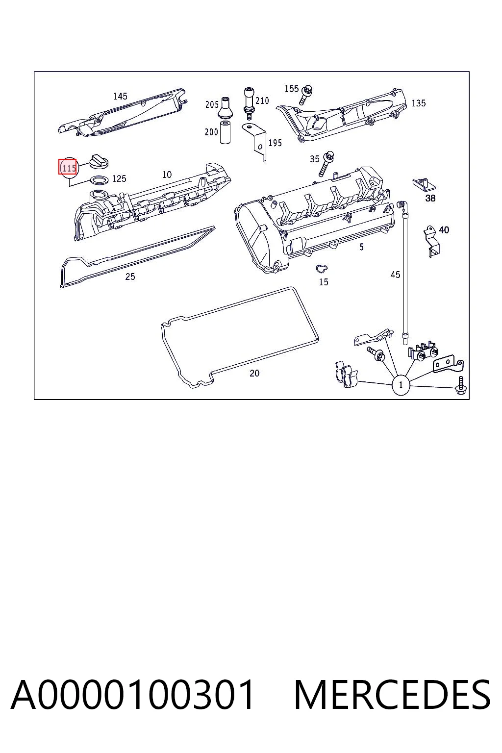 A0000100301 Mercedes Кришка маслозаливной горловини