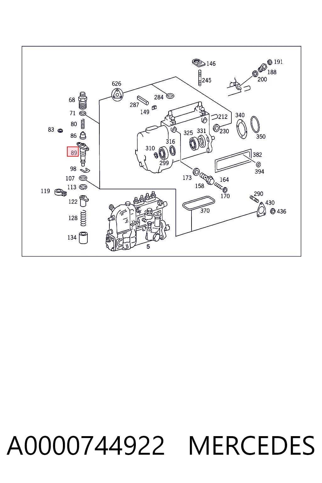 A0000744922 Mercedes Плунжерная пара