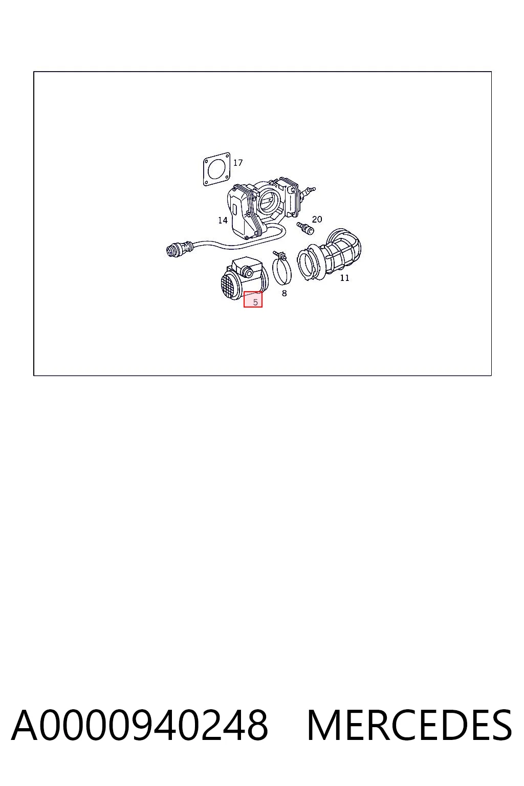 A0000940248 Mercedes Датчик витрати повітря
