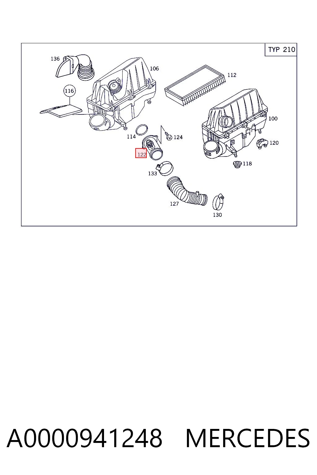A0000941248 Mercedes Датчик витрати повітря