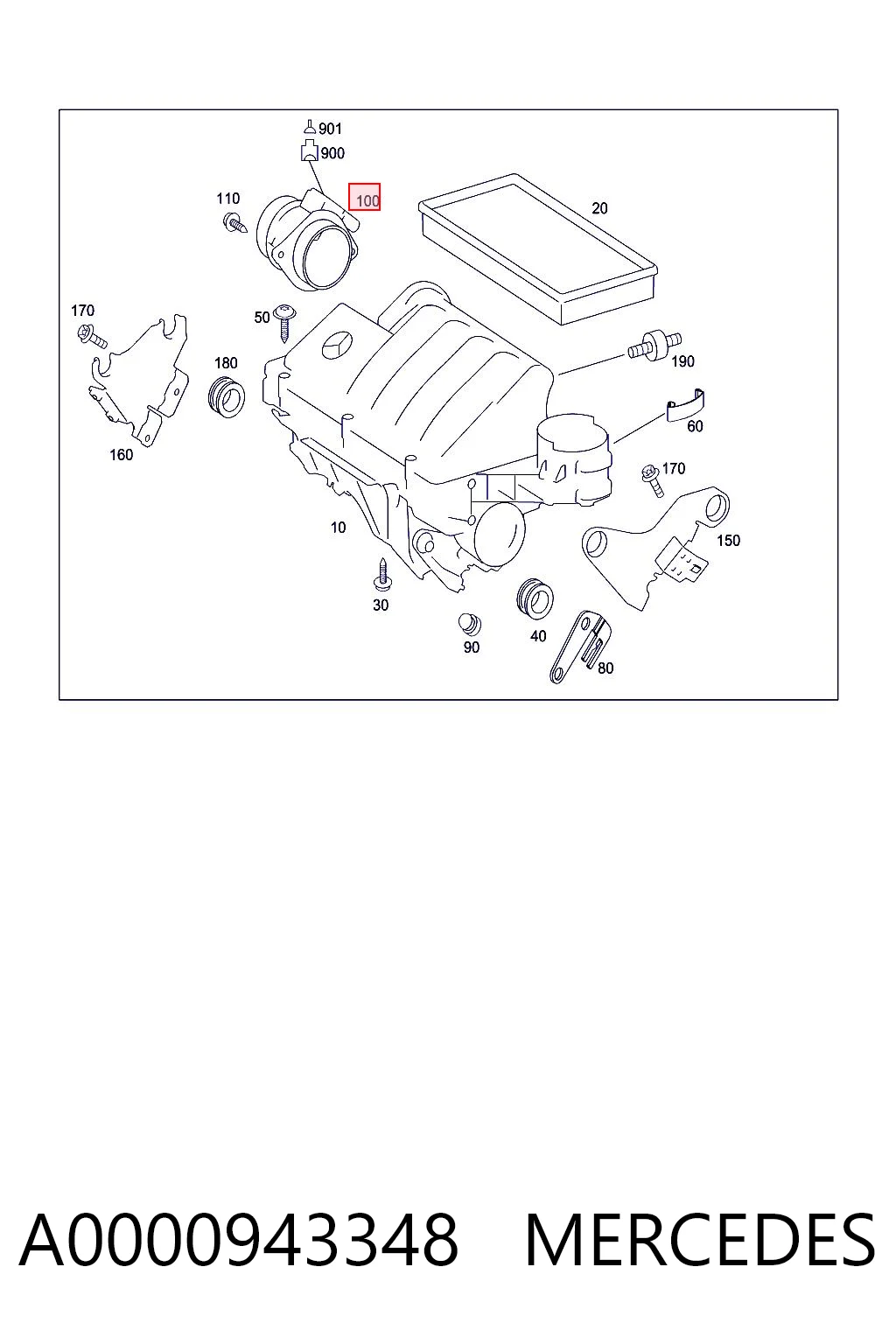 A0000943348 Mercedes Датчик витрати повітря