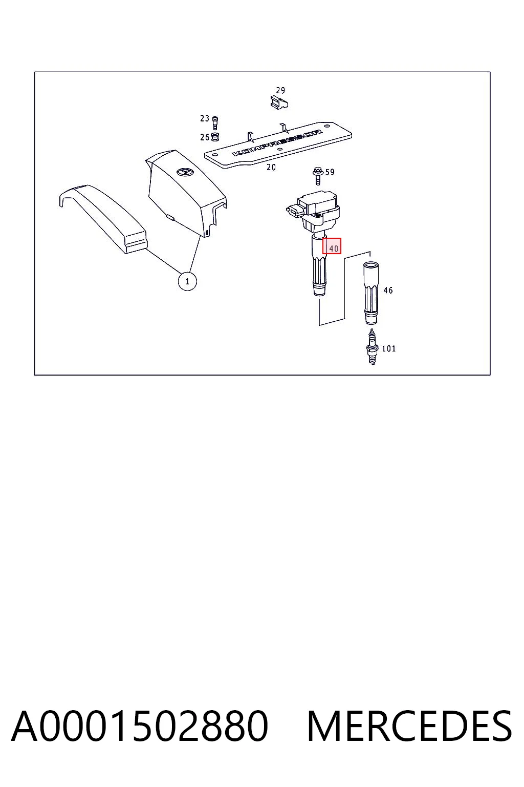 A0001502880 Mercedes Котушка запалювання