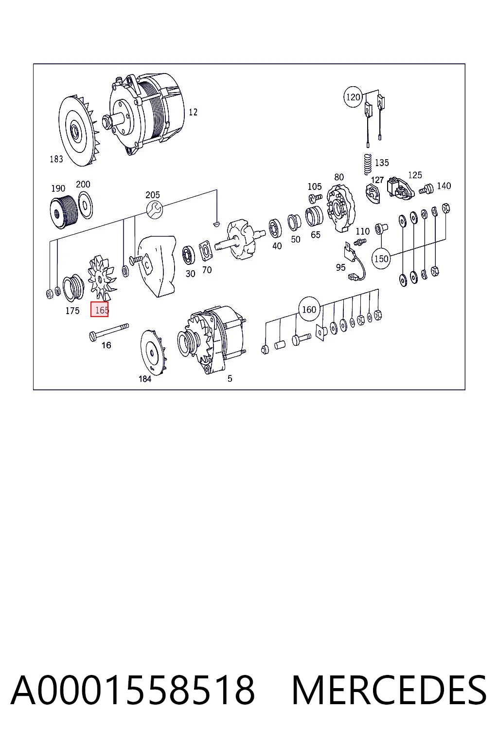 Крильчатка генератора Bosch 1126610063 ціна, від 51.92 USD