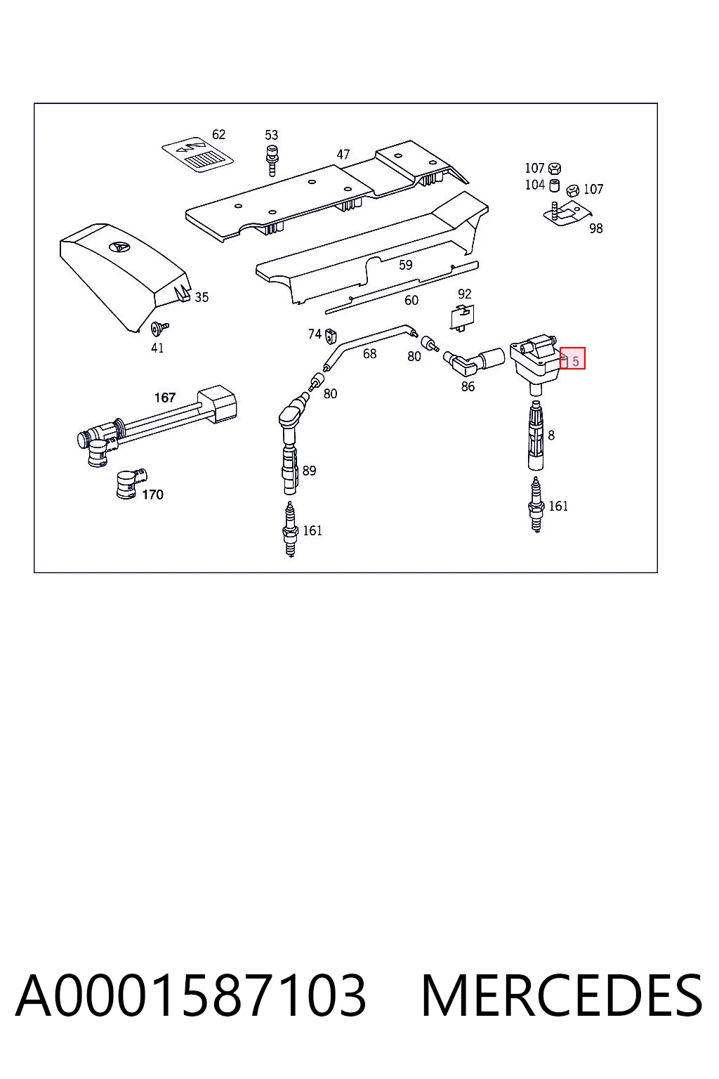 A0001587103 Mercedes Котушка запалювання