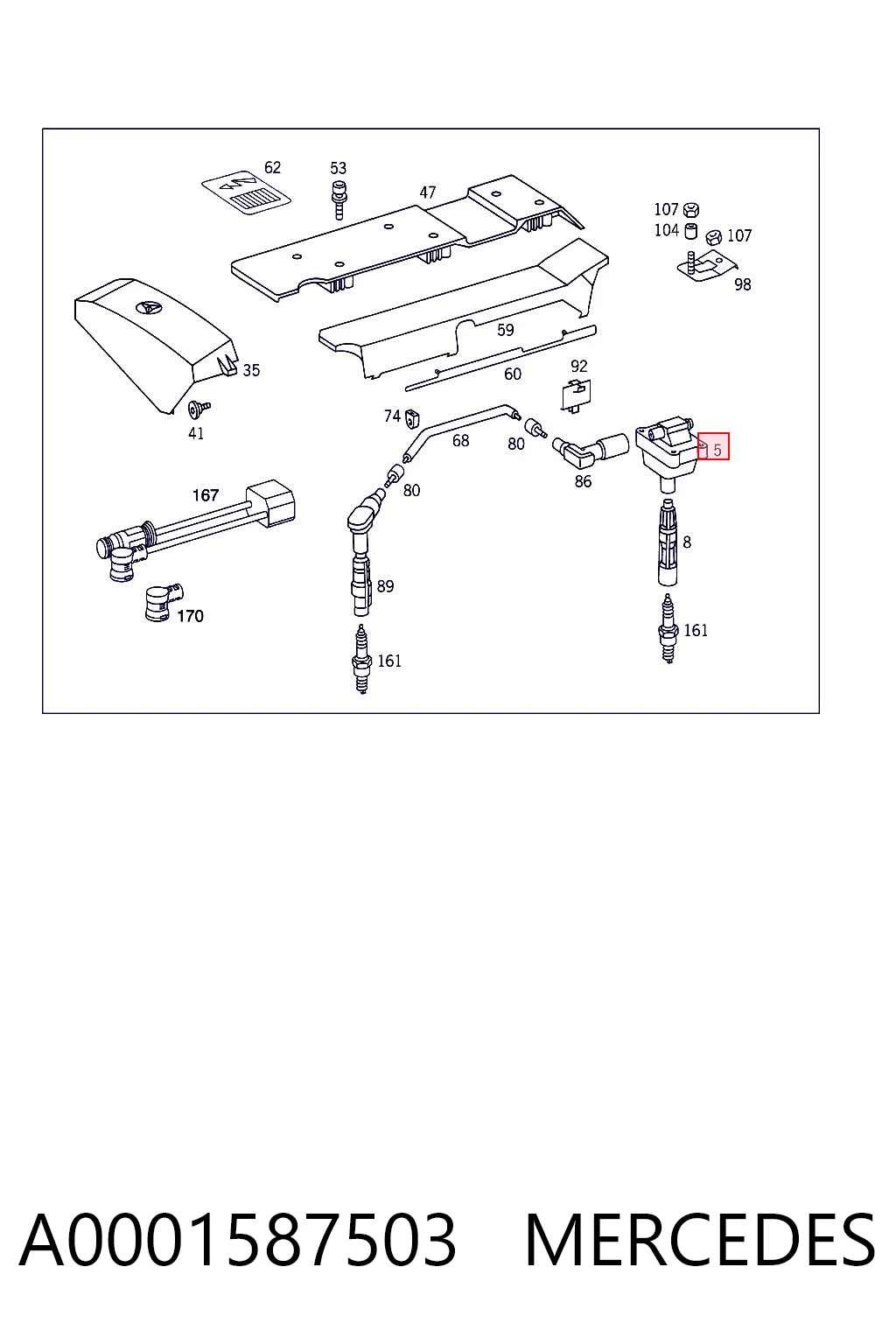 A0001587503 Mercedes Котушка запалювання