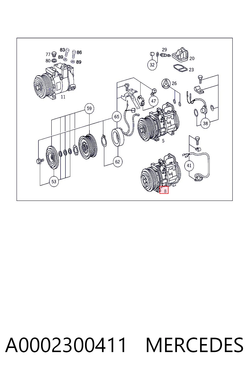 A0002300411 Mercedes Компресор холодоагенту