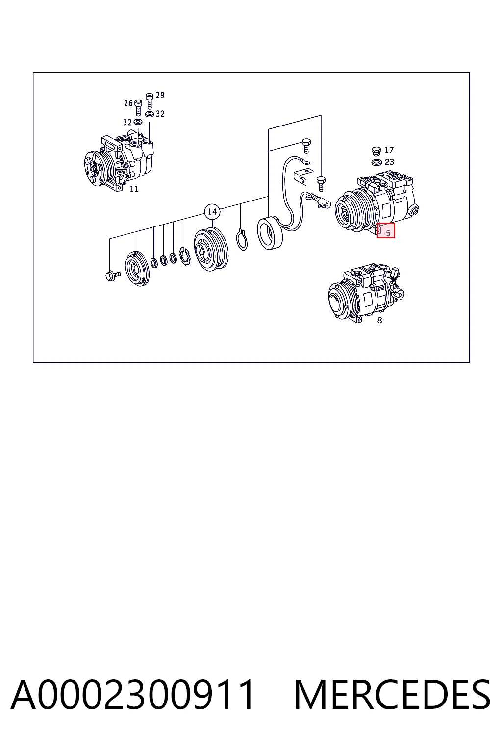 A0002300911 Mercedes Компресор холодоагенту