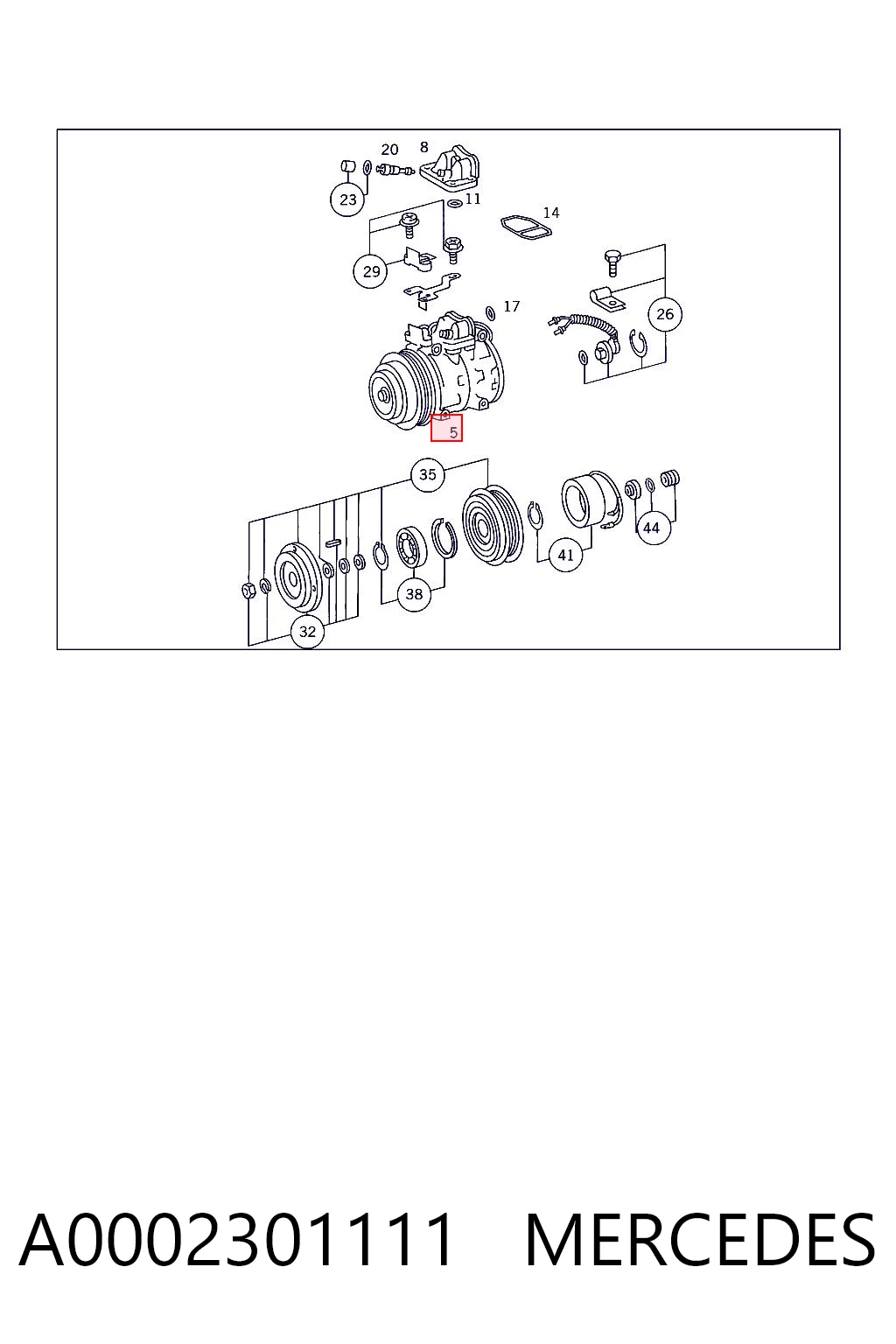 A0002301111 Mercedes Компресор холодоагенту