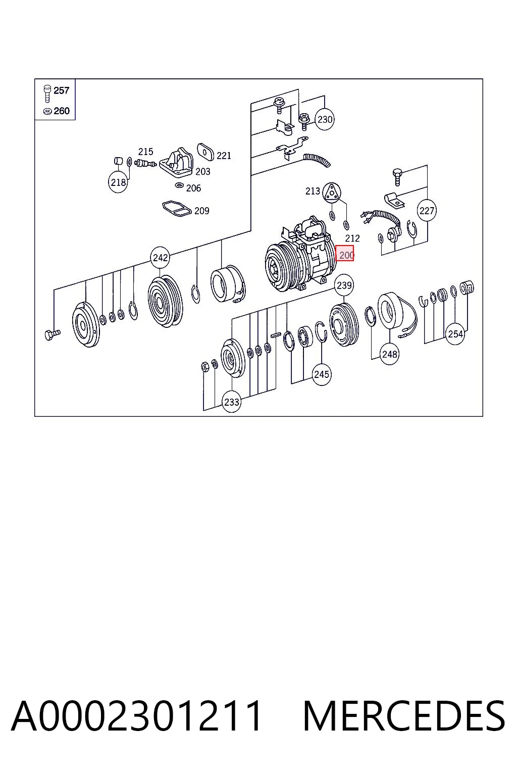 A0002301211 Mercedes Компресор холодоагенту