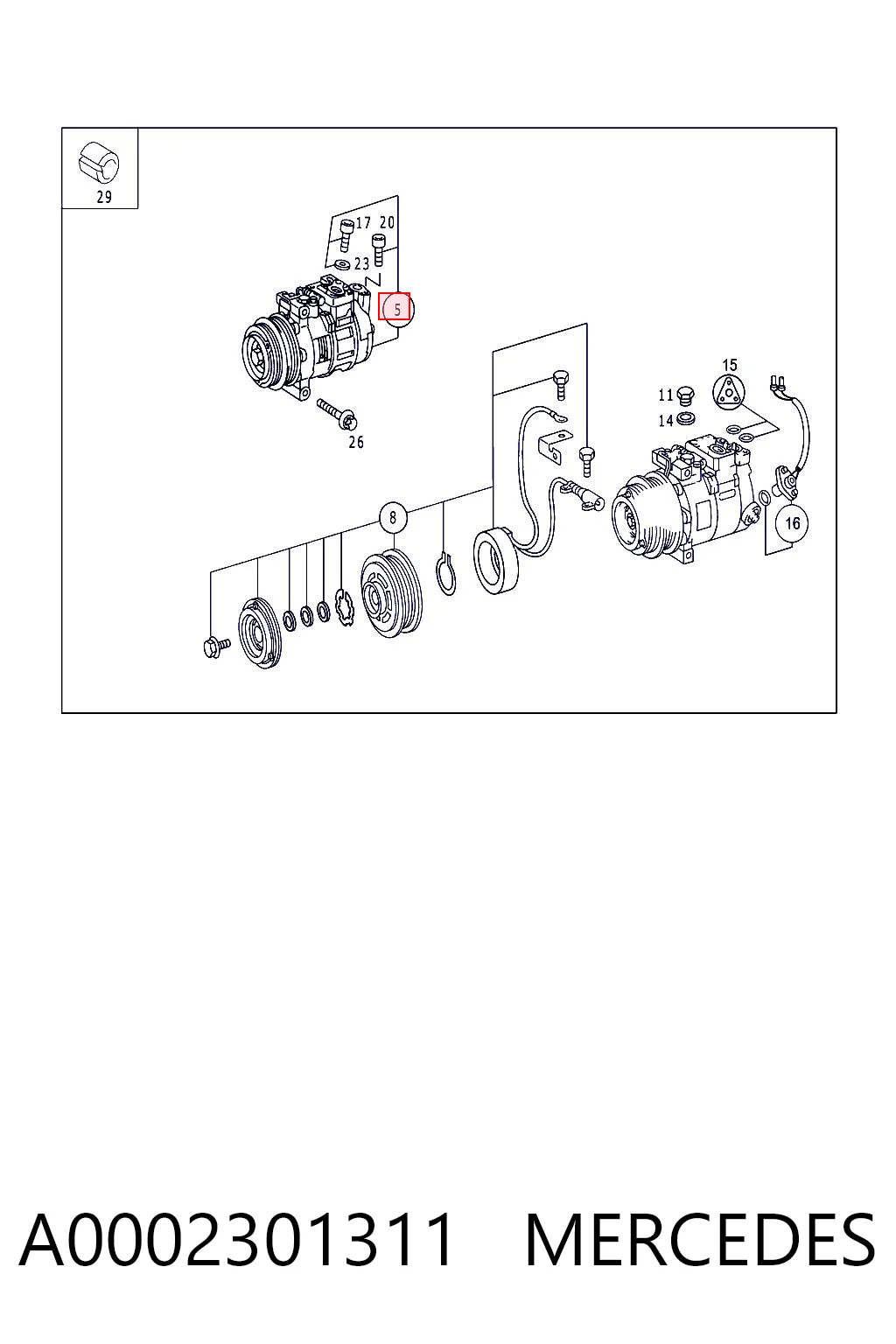A0002301311 Mercedes Компресор холодоагенту