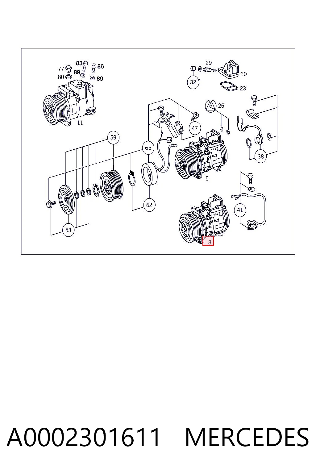 A0002301611 Mercedes Компресор холодоагенту
